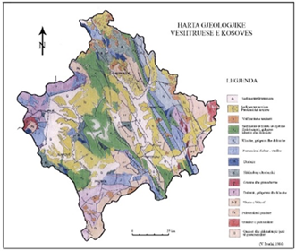 Carta geologica del Kosovo