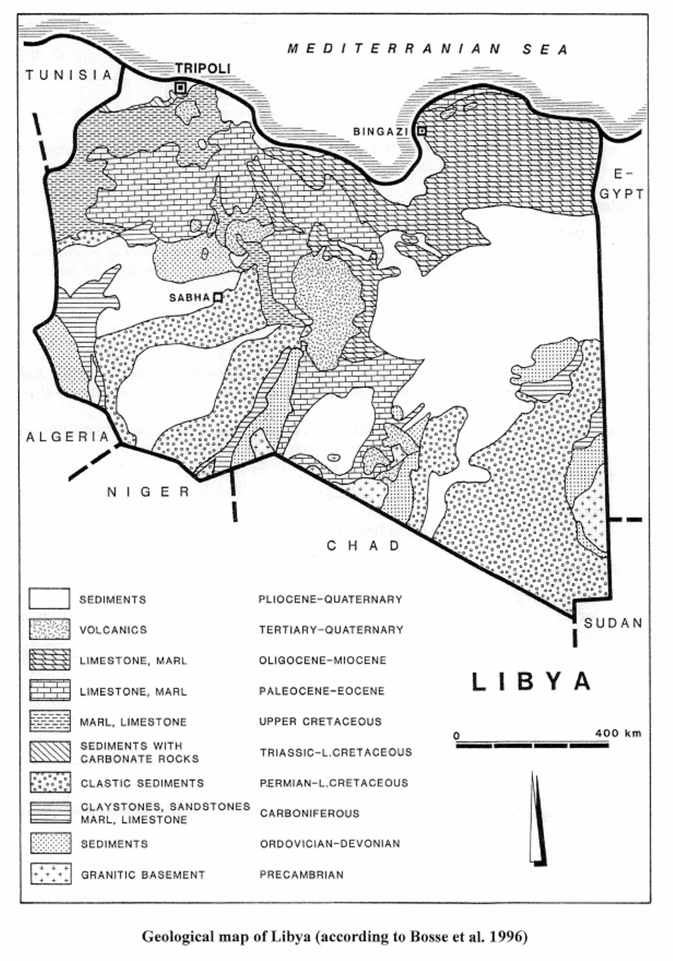 Mappa geologica della Libia